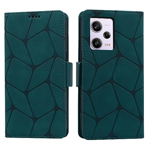 ONETHEFUL Handyhülle Xiaomi Redmi Note 12 Pro Stoßfest Hülle Magnet Kartenfach Standfunktion Wallet Leder Klappbar Schutzhülle für Xiaomi Redmi Note 12 Pro Grün von ONETHEFUL