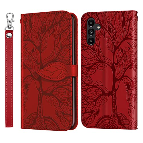 ONETHEFUL Handyhülle für Samsung Galaxy A05s Baum des Lebens Hülle Kunstleder Tasche Klappbar Flip Magnetische BriefHuelle Etui mit Ständer Case für Samsung A05s rot ONETHEFUL Handyhülle für Samsung Galaxy A05s Baum des Lebens Hülle Kunstleder Tasche Klappbar Flip Magnetische BriefHuelle Etui mit Ständer Case für Samsung A05s rot von ONETHEFUL