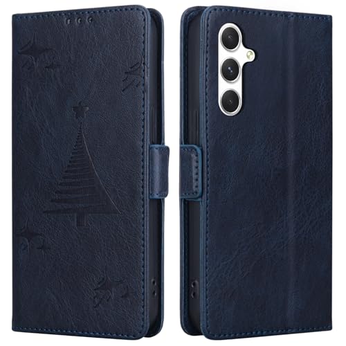 ONETHEFUL Handyhülle für Samsung Galaxy A55 5G, Premium Leder Schutzhülle Standfunktion Kartenfach Wallet Case Cover Stoßfeste Klapphülle für Galaxy A55 schwarz von ONETHEFUL
