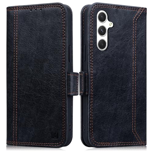 ONETHEFUL Handyhülle für Samsung Galaxy A55 5G Premium PU Leder Hülle Mit Ständer Kartenfach Schutzhülle, Klapphülle für Samsung A55 5G Magnetisch Tasche - Schwarz ONETHEFUL Handyhülle für Samsung Galaxy A55 5G Premium PU Leder Hülle Mit Ständer Kartenfach Schutzhülle, Klapphülle für Samsung A55 5G Magnetisch Tasche - Schwarz von ONETHEFUL