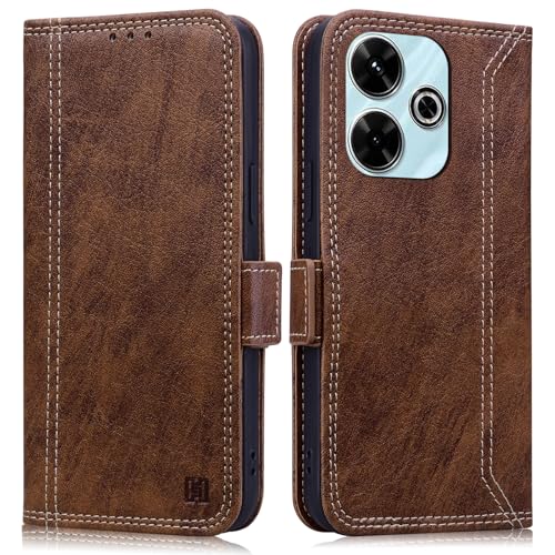 ONETHEFUL Handyhülle für Xiaomi Redmi 13 4G Hülle/Xiaomi Poco M6 4G Hülle Premium PU Leder Mit Ständer Kartenfach Schutzhülle, Klapphülle für Redmi 13 4G/Poco M6 4G Magnetisch Tasche - Braun ONETHEFUL Handyhülle für Xiaomi Redmi 13 4G Hülle/Xiaomi Poco M6 4G Hülle Premium PU Leder Mit Ständer Kartenfach Schutzhülle, Klapphülle für Redmi 13 4G/Poco M6 4G Magnetisch Tasche - Braun von ONETHEFUL