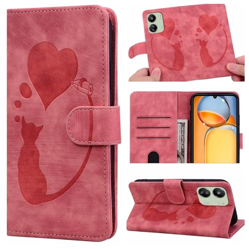 ONETHEFUL Handyhülle für Xiaomi Redmi 13C 4G / Xiaomi Poco C65 Hülle Mit Kartenfach Standfunktion Premium Lederhülle Flip Case Tasche Schutzhülle Liebe Katze für Redmi 13C 4G/Poco C65 rosa ONETHEFUL Handyhülle für Xiaomi Redmi 13C 4G / Xiaomi Poco C65 Hülle Mit Kartenfach Standfunktion Premium Lederhülle Flip Case Tasche Schutzhülle Liebe Katze für Redmi 13C 4G/Poco C65 rosa von ONETHEFUL