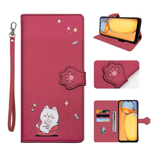 ONETHEFUL Handyhülle für Xiaomi Redmi 13C Hülle Premium PU Leder Magnet Kartenfach Standfunktion Klapphülle Schutzhülle mit Xiaomi Poco C65/Xiaomi Redmi 13C rot ONETHEFUL Handyhülle für Xiaomi Redmi 13C Hülle Premium PU Leder Magnet Kartenfach Standfunktion Klapphülle Schutzhülle mit Xiaomi Poco C65/Xiaomi Redmi 13C rot von ONETHEFUL
