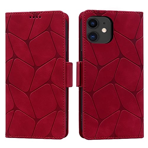 ONETHEFUL Handyhülle iPhone 11 Stoßfest Hülle Magnet Kartenfach Standfunktion Wallet Leder Klappbar Schutzhülle für iPhone 11 Rot von ONETHEFUL