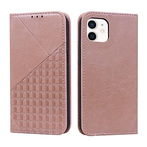 ONETHEFUL Handyhülle iPhone 12/12 Pro Standfunktion Kartenfach Wallet Premium PU Leder Klappbar Flip Stoßfest Schutzhülle für iPhone 12/12 Pro rosa von ONETHEFUL