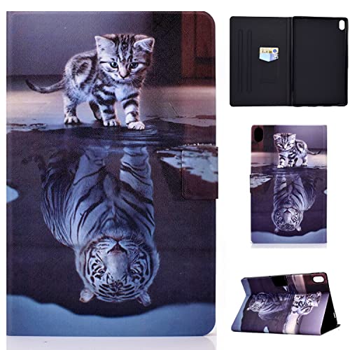 ONETHEFUL Hülle Book Cover Etui für iPad 10. Generation 10,9 Zoll 2022 Modell A2696 A2757 SchutzHülle PU Leder Tablet Tasche Case Huelle mit Ständer - Katze und Tiger von ONETHEFUL