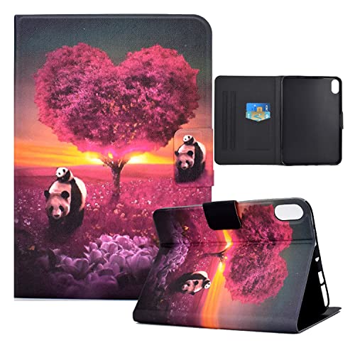ONETHEFUL Hülle Book Cover Etui für iPad 10. Generation 10,9 Zoll 2022 Modell A2696 A2757 SchutzHülle PU Leder Tablet Tasche Case Huelle mit Ständer - Liebe Panda von ONETHEFUL