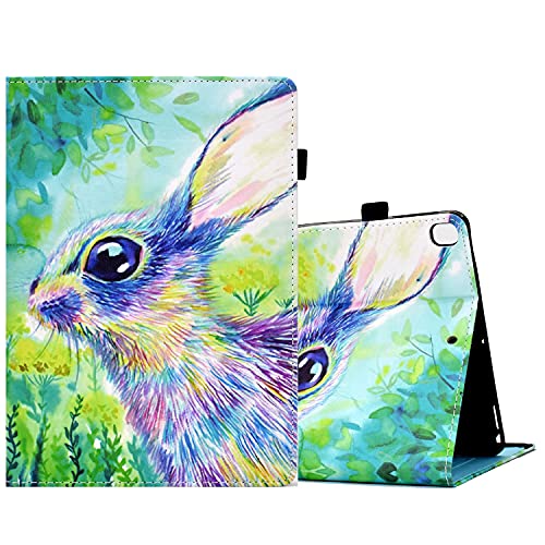 ONETHEFUL hülle Book Cover Etui für Apple iPad 10.2" 2021 2020 2019 / iPad Air 3 10.5" 2019 / iPad PRO 10.5" 2017 Schutzhülle PU Leder Tablet Tasche Case Huelle mit Ständer - Farbe Kaninchen von ONETHEFUL