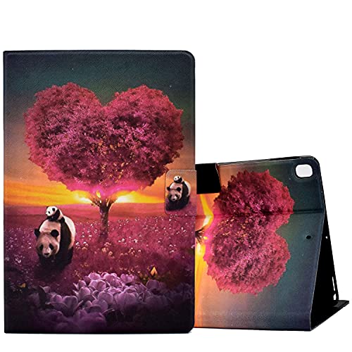 ONETHEFUL hülle Book Cover Etui für Apple iPad 10.2" 2021 2020 2019 / iPad Air 3 10.5" 2019 / iPad PRO 10.5" 2017 Schutzhülle PU Leder Tablet Tasche Case Huelle mit Ständer - Liebe Panda von ONETHEFUL