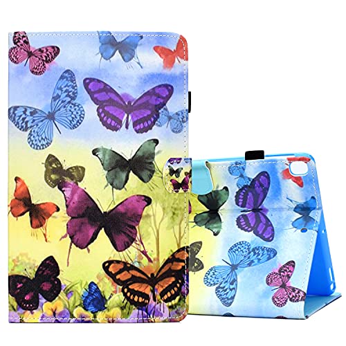 ONETHEFUL hülle Book Cover Etui für Apple iPad 10.2" 2021 2020 2019 / iPad Air 3 10.5" 2019 / iPad PRO 10.5" 2017 Schutzhülle PU Leder Tablet Tasche Case Huelle mit Ständer - Schmetterling von ONETHEFUL