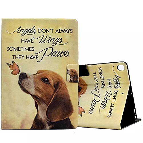 ONETHEFUL hülle Book Cover Etui für Apple iPad 10.2" 2021 2020 2019 / iPad Air 3 10.5" 2019 / iPad PRO 10.5" 2017 Schutzhülle PU Leder Tablet Tasche Case Huelle mit Ständer - Schmetterlingshund von ONETHEFUL