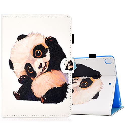 ONETHEFUL hülle Book Cover Etui für Apple iPad 10.2" 2021 2020 2019 / iPad Air 3 10.5" 2019 / iPad PRO 10.5" 2017 Schutzhülle PU Leder Tablet Tasche Case Huelle mit Ständer - Wellenpanda von ONETHEFUL