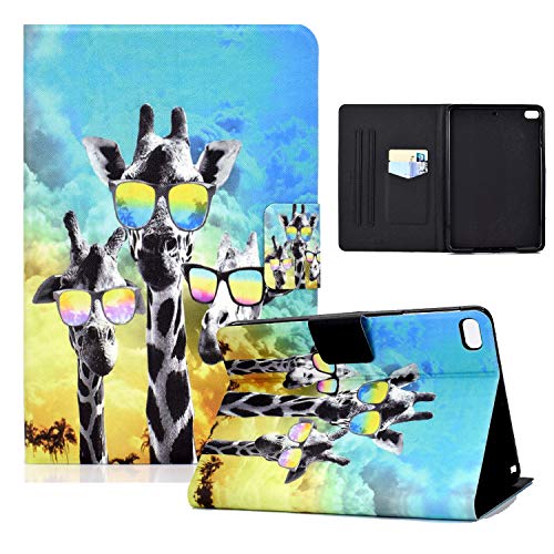ONETHEFUL hülle Book Cover Etui für Apple iPad Mini 5/4 / 3/2 / 1 7.9" Schutzhülle PU Leder Tablet Tasche Case Huelle mit Ständer - Giraffe von ONETHEFUL