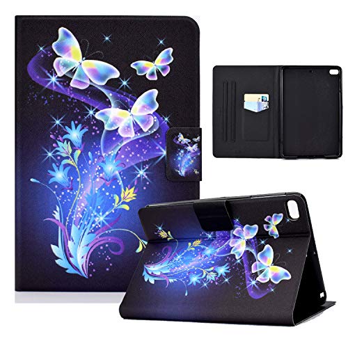 ONETHEFUL hülle Book Cover Etui für Apple iPad Mini 5/4 / 3/2 / 1 7.9" Schutzhülle PU Leder Tablet Tasche Case Huelle mit Ständer - blumenschmetterling von ONETHEFUL