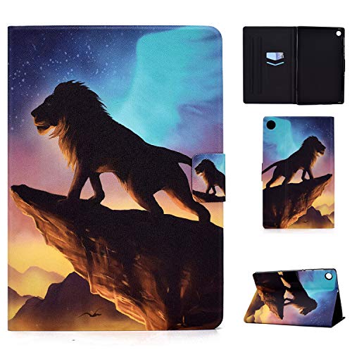 ONETHEFUL hülle Book Cover Etui für Lenovo Smart Tab M10 Plus FHD 10.3" 2020 TB-X606 TB-X606F Schutzhülle PU Eder Tabet Tasche Case Huee mit Ständer - könig der öwen von ONETHEFUL