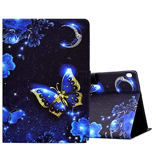 ONETHEFUL hülle Book Cover Etui für Lenovo Tab M10 / M10 HD 10.1 Zoll TB-X605F TB-X605L TB-X505F TB-X505L Schutzhülle PU Leder Tablet Tasche Case Huelle mit Ständer -Mondschmetterling von ONETHEFUL