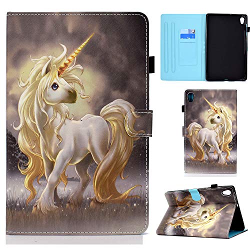 ONETHEFUL hülle Book Cover Etui für Lenovo Tab M10 HD (2nd Gen) 10.1" 2020 TB-X306X TB-X306F Schutzhülle PU Leder Tablet Tasche Case Huelle mit Ständer - Einhorn von ONETHEFUL