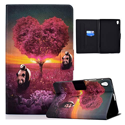 ONETHEFUL hülle Book Cover Etui für Lenovo Tab M10 HD (2nd Gen) 10.1" 2020 TB-X306X TB-X306F Schutzhülle PU Leder Tablet Tasche Case Huelle mit Ständer - Liebe Panda von ONETHEFUL