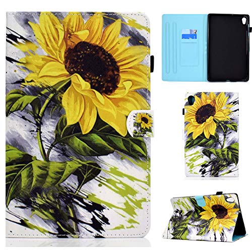 ONETHEFUL hülle Book Cover Etui für Lenovo Tab M10 HD (2nd Gen) 10.1" 2020 TB-X306X TB-X306F Schutzhülle PU Leder Tablet Tasche Case Huelle mit Ständer - Sonnenblume von ONETHEFUL