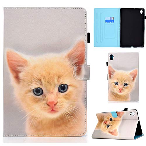 ONETHEFUL hülle Book Cover Etui für Lenovo Tab M10 HD (2nd Gen) 10.1" 2020 TB-X306X TB-X306F Schutzhülle PU Leder Tablet Tasche Case Huelle mit Ständer - gelbe Katze von ONETHEFUL