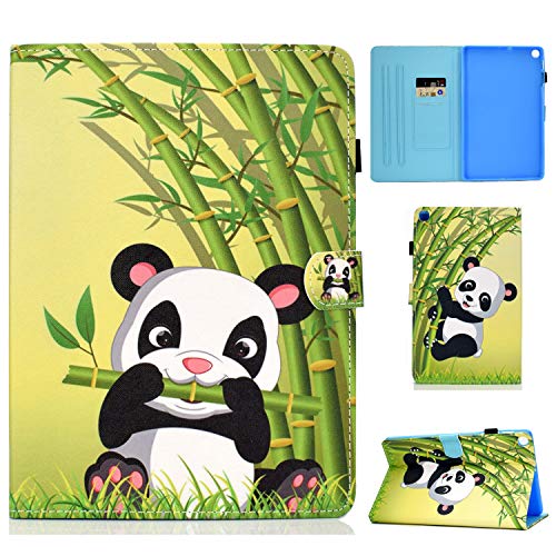 ONETHEFUL hülle Book Cover Etui für Samsung Galaxy Tab A 10.1 2019 T510 T515 Schutzhülle PU Leder Tablet Tasche Case Huelle mit Ständer - bambuspanda von ONETHEFUL
