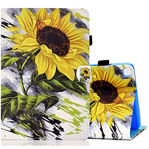 ONETHEFUL hülle Book Cover Etui für Samsung Galaxy Tab A 8.0" 2019 T290 T295 Schutzhülle PU Leder Tablet Tasche Case Huelle mit Ständer - Sonnenblume von ONETHEFUL