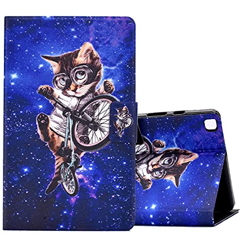 ONETHEFUL hülle Book Cover Etui für Samsung Galaxy Tab A 8.0" 2019 T290 T295 Schutzhülle PU Leder Tablet Tasche Case Huelle mit Ständer - fahrradkatze von ONETHEFUL