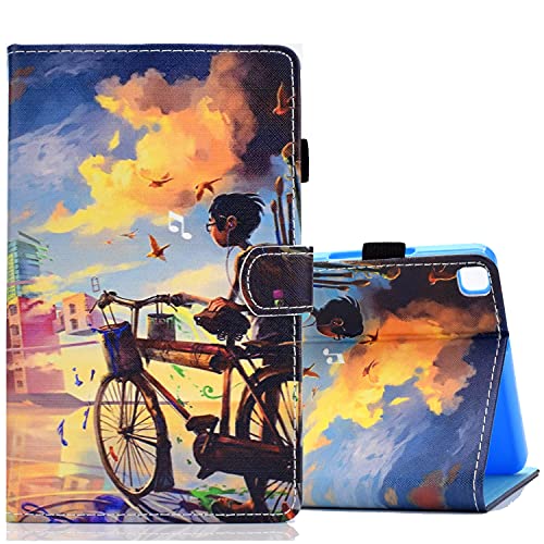 ONETHEFUL hülle Book Cover Etui für Samsung Galaxy Tab A 8.0" 2019 T290 T295 Schutzhülle PU Leder Tablet Tasche Case Huelle mit Ständer - radsportjunge von ONETHEFUL