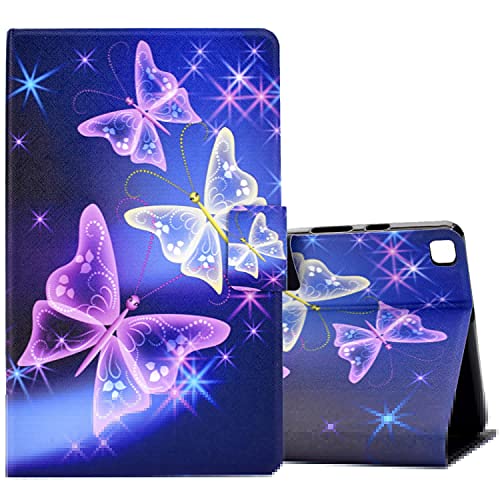 ONETHEFUL hülle Book Cover Etui für Samsung Galaxy Tab S5e 10.5" 2019 T720 T725 Schutzhülle PU Leder Tablet Tasche Case Huelle mit Ständer - lila Schmetterling von ONETHEFUL