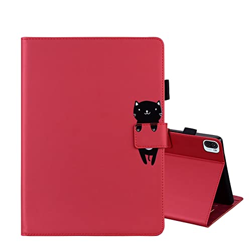 ONETHEFUL hülle Book Cover Etui für Xiaomi Mi Pad 5/Xiaomi Mi Pad 5 Pro 11 Zoll 2021 Schutzhülle PU Leder Tablet Tasche Case Huelle mit Ständer - Rot von ONETHEFUL