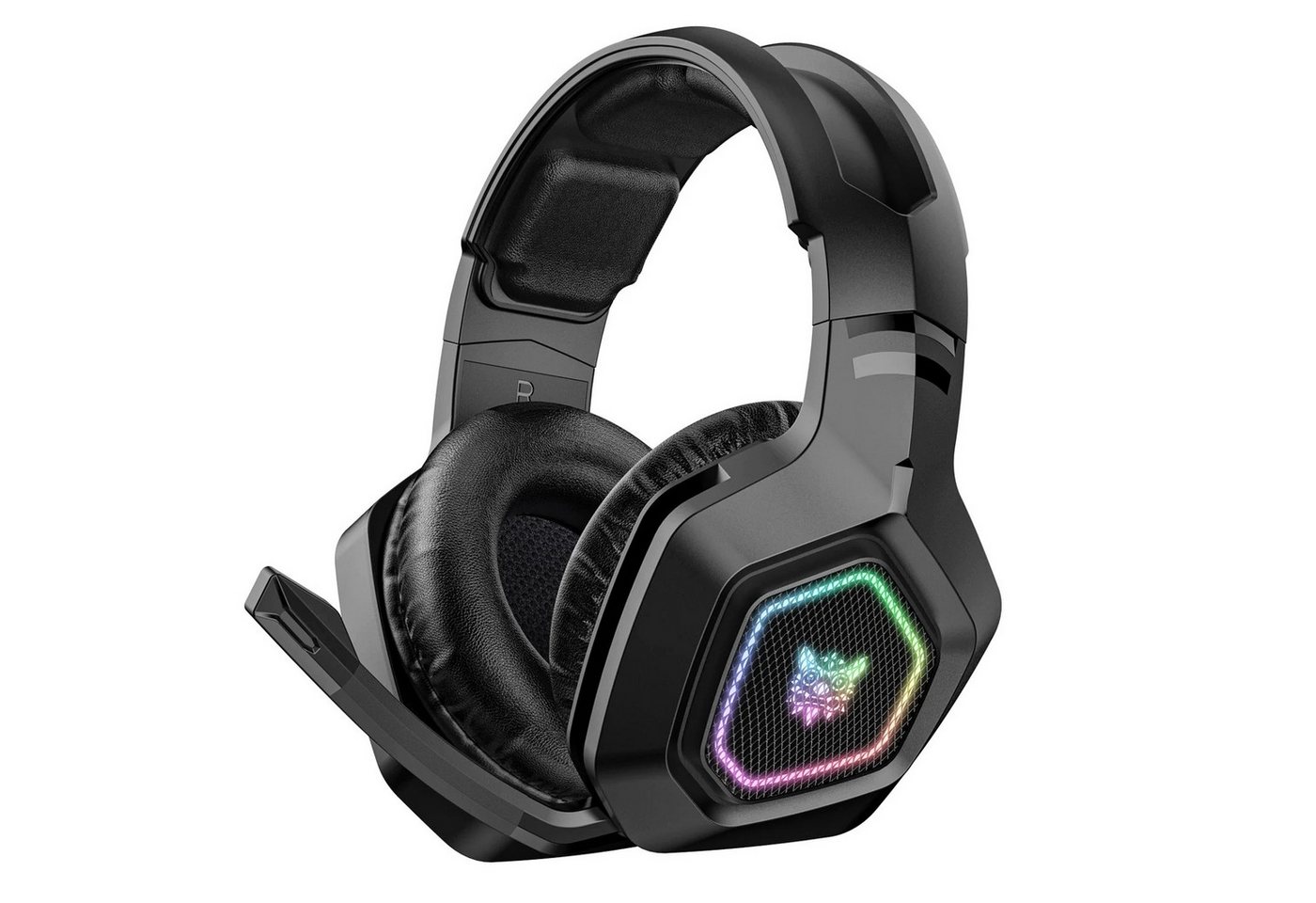 ONIKUMA ONIKUMA B100 Gaming Headset Kabellos RGB Das Kopfband Verstellbar Kopfhörer (Bluetooth, Kabelgebunden, Bluetooth) von ONIKUMA