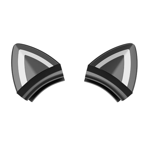 Schwarze Katzenohren für Kopfhörer, Silikon, niedliche Kätzchen-Ohren-Befestigung, schönes Zubehör für Gaming-Headsets, universelle Passform von ONITOON