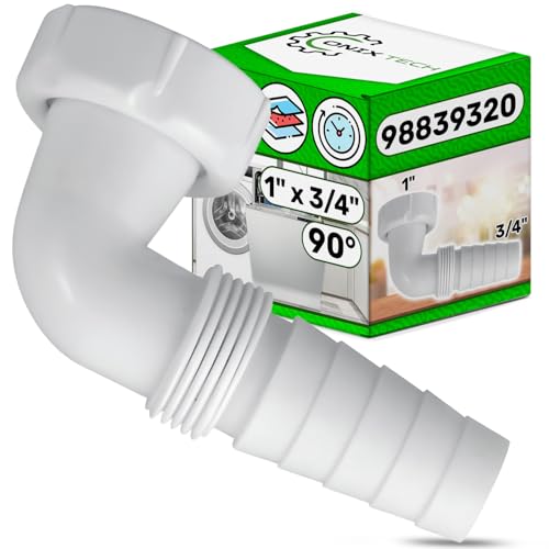 Geschirrspüler und Waschmaschine Abfluss Adapter 90° 1" x 3/4" mit Originalcode 98839320 Komplett mit Dichtungsringe - Garantie 5 Jahre - ONIX TECH Geschirrspüler und Waschmaschine Abfluss Adapter 90° 1" x 3/4" mit Originalcode 98839320 Komplett mit Dichtungsringe - Garantie 5 Jahre - ONIX TECH von ONIX TECH