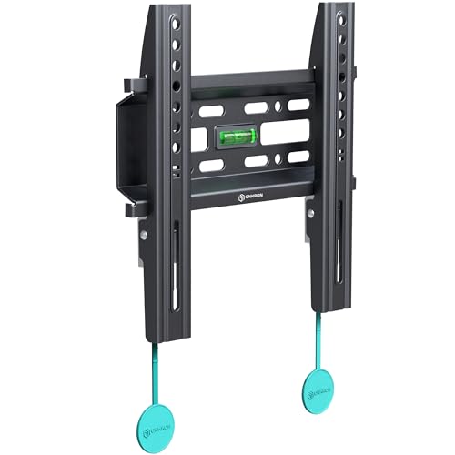 ONKRON TV Wandhalterung fest für 17-43 Zoll TVs bis zu 30 kg, Ultra Slim TV Wandhalterung flach max 200x200 VESA Halterung Fernseher Wand/universal Fernsehhalterung Wand Schwarz FM1-B von ONKRON