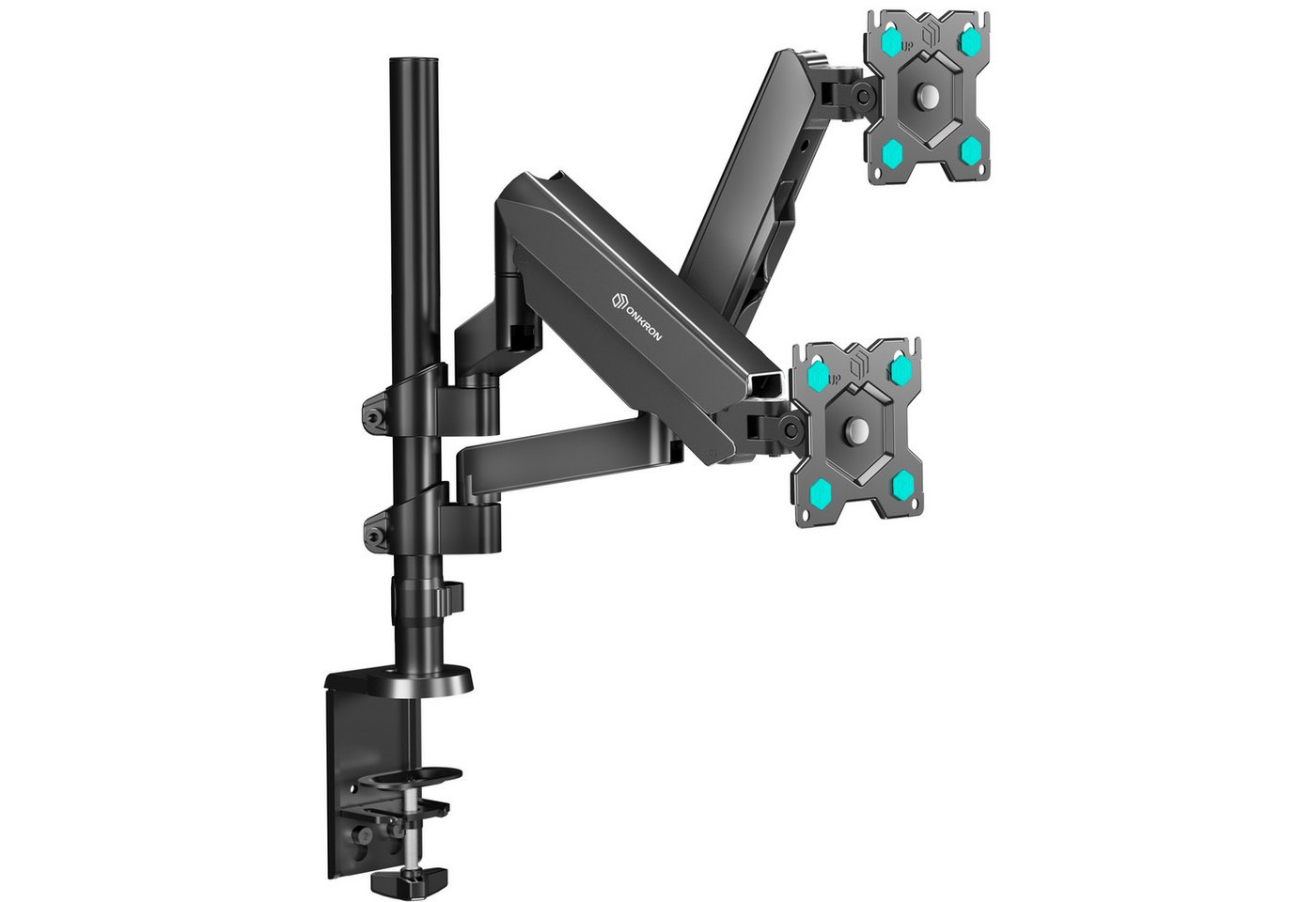 ONKRON ONKRON 13"-32", 8 kg pro Arm, VESA 75x75 & 100x100, G140 Monitor-Halterung, (bis 32,00 Zoll, Monitor Halterung, Monitor Halterung, neigbar, schwenkbar, mit vertikaler Anpassung, Doppelarm) von ONKRON