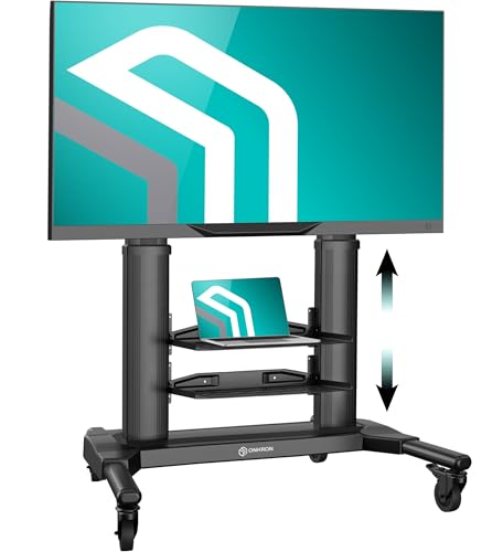 ONKRON TV Ständer rollbar für 40-80 Zoll TVs bis zu 55.5 kg, TV Standfuss höhenverstellbar aus Aluminium, max VESA 700x400 Fernsehständer mit Rollen/Standfuß Fernseher Wagen Schwarz TS2771-B ONKRON TV Ständer rollbar für 40-80 Zoll TVs bis zu 55.5 kg, TV Standfuss höhenverstellbar aus Aluminium, max VESA 700x400 Fernsehständer mit Rollen/Standfuß Fernseher Wagen Schwarz TS2771-B von ONKRON