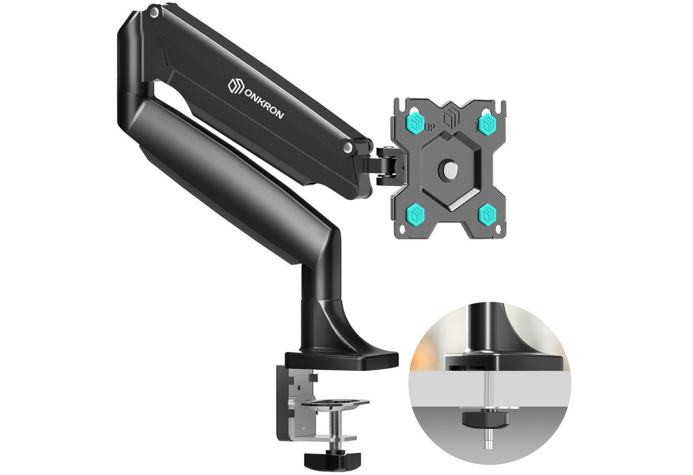 ONKRON ONKRON 13"-32", 9 kg max, VESA 75x75-100x100, G100-B Monitor-Halterung, (bis 32,00 Zoll, Monitor Arm, G100-BLK, Monitor Tischhalterung für 1 Monitor, schwenkbar, neigbar, ausziehbar) von ONKRON