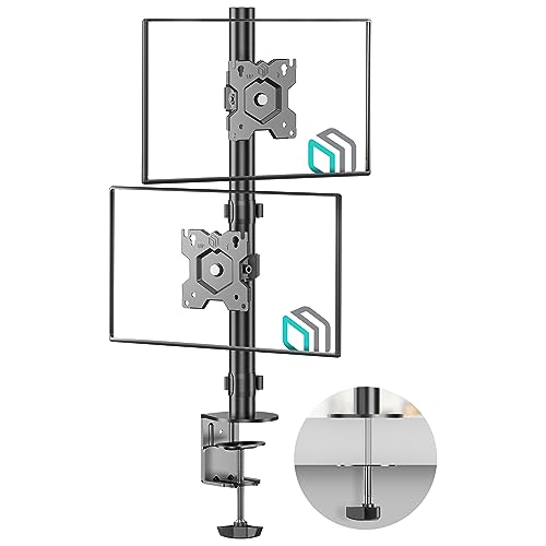 ONKRON Monitor Halterung 2 Monitore/Monitor Arm 2 Monitore 13-34 Zoll schwenkbar & neigbar 8kg (x2) min VESA 75x75 max VESA 100x100 Tischhalterung Schwarz D208E von ONKRON