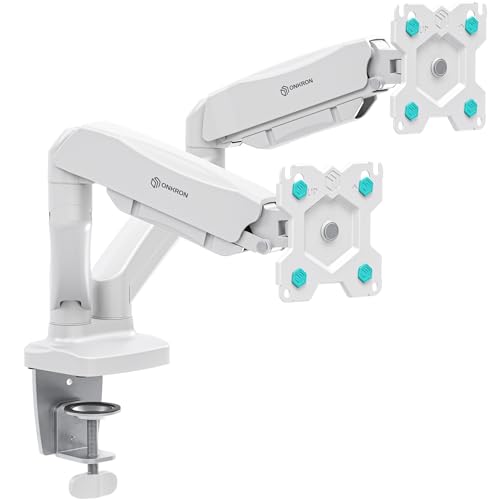 ONKRON Doppel Monitor Halterung für 13-32 Zoll Bildschirme bis 8 kg (x2), Gasdruckfeder Monitorhalterung 2 Monitore 75x75 & 100x100 VESA Dual Monitor Arm schwenkbar, neigbar, drehbar Weiß G160-W ONKRON Doppel Monitor Halterung für 13-32 Zoll Bildschirme bis 8 kg (x2), Gasdruckfeder Monitorhalterung 2 Monitore 75x75 & 100x100 VESA Dual Monitor Arm schwenkbar, neigbar, drehbar Weiß G160-W von ONKRON