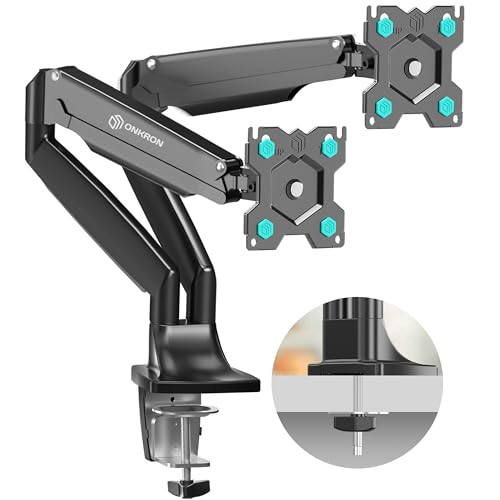 ONKRON Monitorhalterung 2 Monitore für 13-32 Zoll Bildschirme bis 9 kg, Doppel Monitor Halterung Gasdruckfeder 75x75 / 100x100 VESA Tischhalterung Monitor Schwenkarm Neigbar Drehbar Schwarz G200-B ONKRON Monitorhalterung 2 Monitore für 13-32 Zoll Bildschirme bis 9 kg, Doppel Monitor Halterung Gasdruckfeder 75x75 / 100x100 VESA Tischhalterung Monitor Schwenkarm Neigbar Drehbar Schwarz G200-B von ONKRON