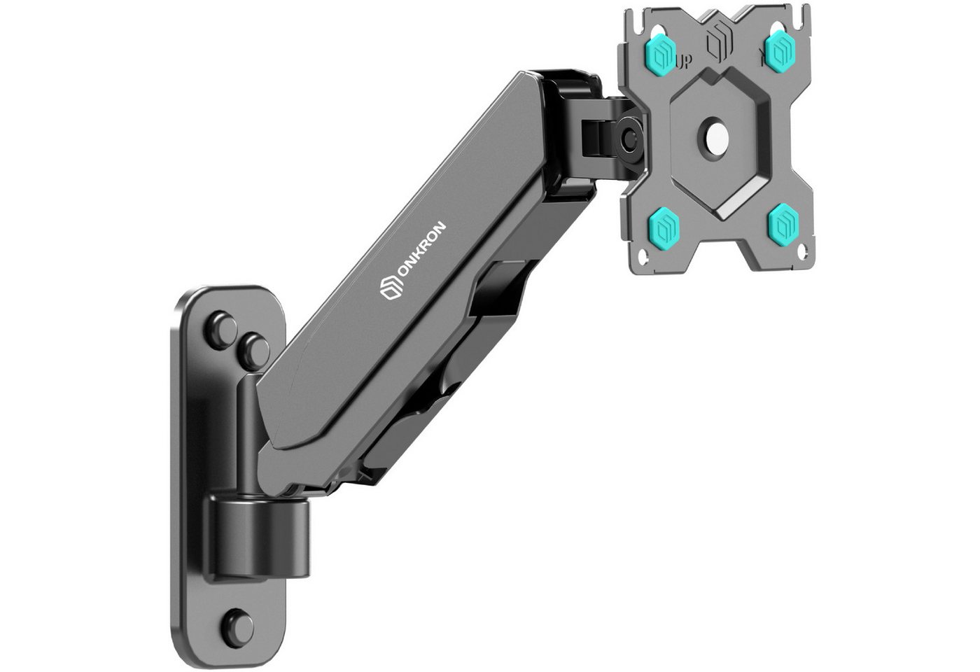 ONKRON Monitor Wandhalterung 13-34 Zoll, bis 8 kg, VESA 75x75-100x100 mm Monitor-Halterung, (bis 34,00 Zoll, Monitor Wandhalterung, 1-tlg., Monitor Wandhalterung, Gaslift, Monitor Halterung für 1 Monitor, schwenkbar, neigbar, drehbar) von ONKRON