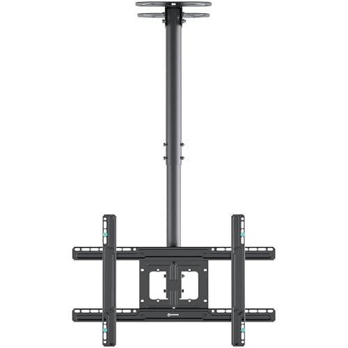 ONKRON TV Deckenhalterung für 32-80 Zoll Fernseher bis zu 68 kg, Lange Fernsehhalterung Decke schwenkbar, neigbar VESA 100x100-600x400, Wand & Decken TV Halterung höhenverstellbar Schwarz N2L-B von ONKRON