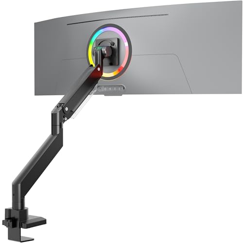 ONKRON Monitor Halterung Tisch für 17-57 Zoll Bildschirm bis 27 kg, Monitorhalterung Tisch Gasdruckfeder VESA 75x75-200x200, Tischhalterung Monitor Arm schwenkbar, neigbar, drehbar Schwarz G130-B von ONKRON