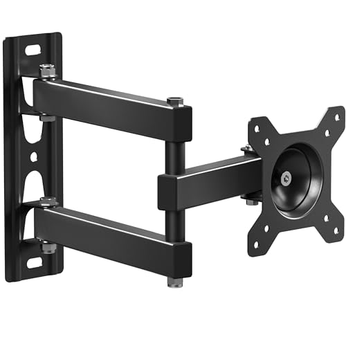TV & PC Monitor Wandhalterung für 10-32 Zoll Bildschirm bis zu 15 kg, Drehbare TV Wandhalterung schwenkbar neigbar & ausziehbar - max 100x100 VESA Halterung TV Schwenkarm Fernseher Schwarz STE311-B von ONKRON