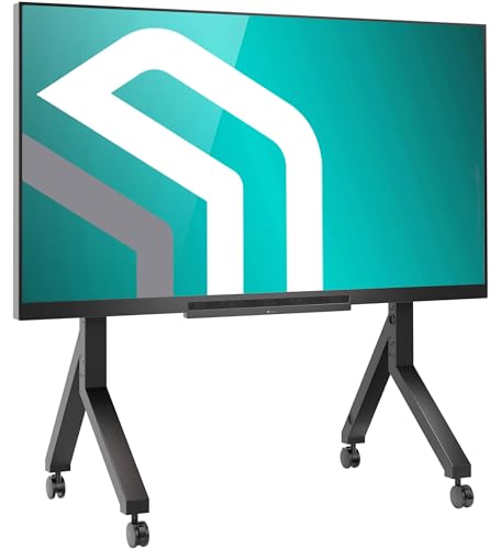 ONKRON TV Ständer rollbar für 70-110 Zoll Fernseher bis 120,5 kg, Fernsehständer höhenverstellbar max VESA 1000x800, mobiler TV Wagen mit Rollen/Fernseher Rollwagen mit Ablage Schwarz TS2081-B von ONKRON