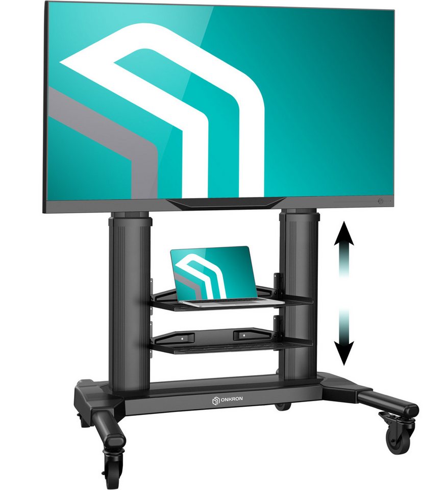 ONKRON ONKRON 40-80 Zoll, bis 55 kg, TS2771-B TV-Ständer, (bis 80 Zoll, TV-Ständer, TV-Ständer, rollbar, höhenverstellbar, mit Rollen, mit Bewegunssperre) von ONKRON