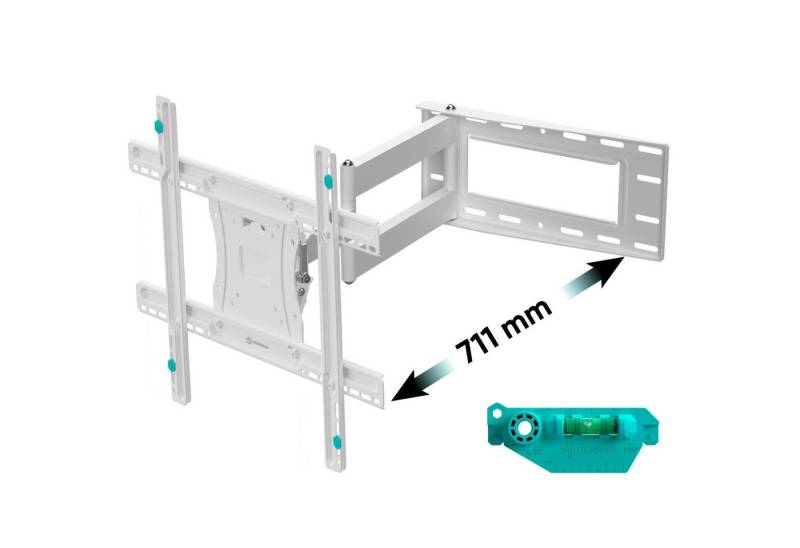 ONKRON TV-Wandhalterung 40-75 Zoll, bis 68,2 kg, VESA 100x100 bis 600x400 mm TV-Wandhalterung, (bis 75,00 Zoll, TV Wandhalterung, TV Wandhalterung, schwenkbar, neigbar, ausziehbar, Weiß) von ONKRON