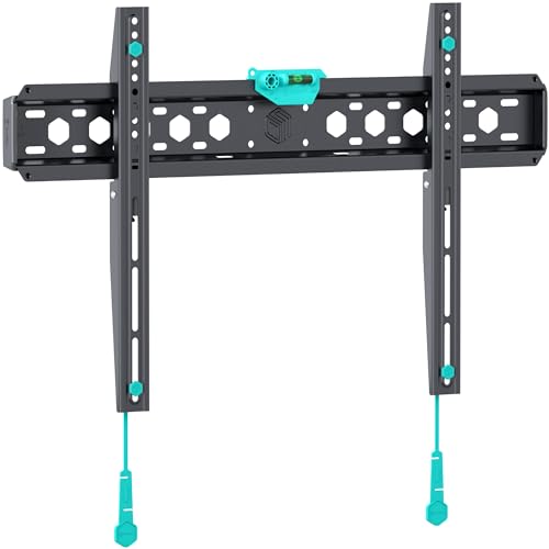 ONKRON TV Wandhalterung flach für 43-85 Zoll TVs bis zu 68 kg, Feste TV Wandhalterung Ultra Slim 75x75-600x400 VESA Halterung Fernseher Wand/universal Fernsehhalterung Wand Schwarz FM6-B von ONKRON