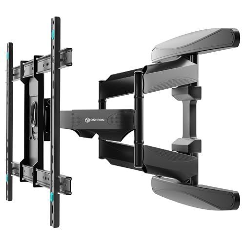 ONKRON TV Wandhalterung schwenkbar für 40-75 Zoll TVs bis zu 45,5 kg - universal TV Wandhalterung ausziehbar, neigbar max VESA 600x400, Schwenkarm Fernseher Halterung Wand Schwarz M6L-B von ONKRON