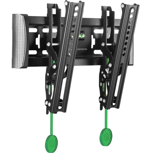 ONKRON TV Wandhalterung neigbar für 17-43 Zoll TV bis zu 36,4 kg - Slim TV Wandhalterung Flach max VESA 200x200 - Fernsehhalterung Wand mit einfache Neigung bis zu 15° Schwarz TM4 von ONKRON